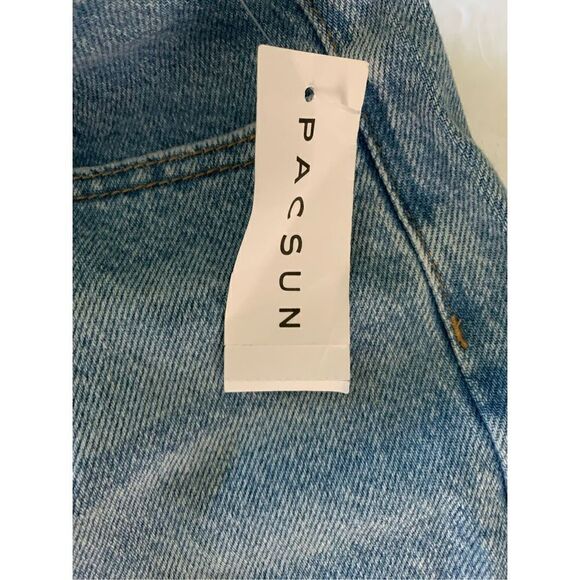 Pacsun High Rise Festival Bright Eyes denim jean shorts women's size 30 NWT - Picture 5 of 7